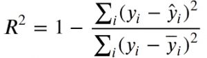 فرمول خطای ضریب تعیین
